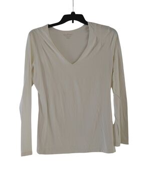 Lilla Pulitzer Long Sleeve V-Neck Top in Cream